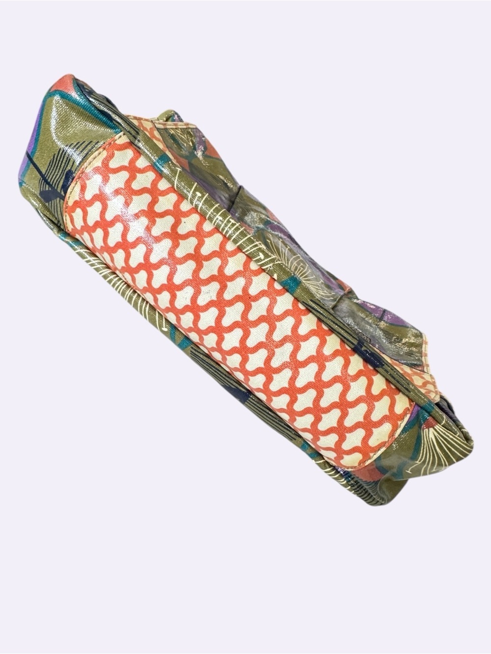 Fossil Floral Coated Canvas Messenger Bag Boho Retro Print Shoulder Purse - Picture 6 of 16
